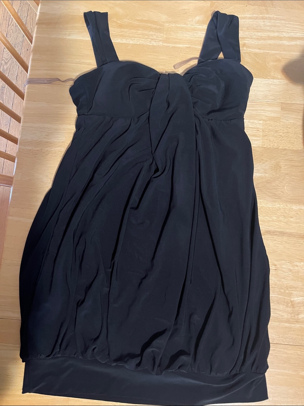 B. Smart Black Wide Strap Sweetheart Neckline Draped Mini Dress 5/6 Juniors’